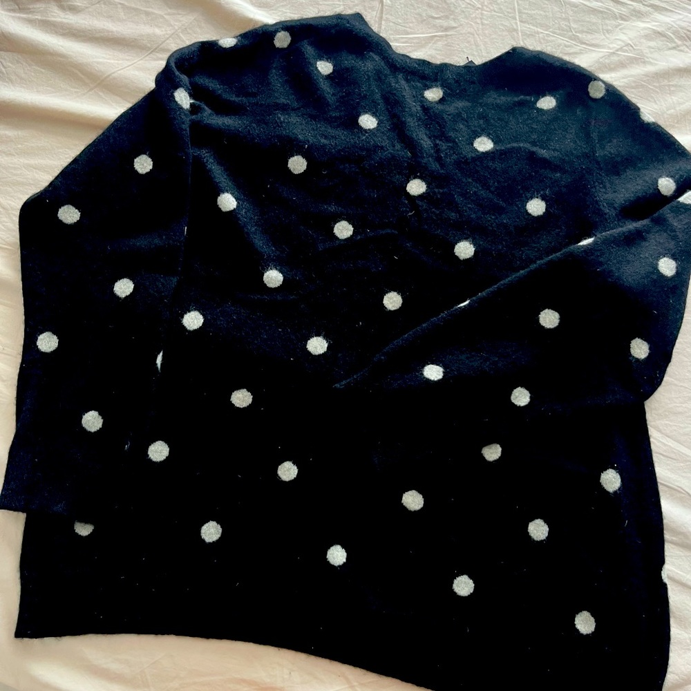 Sweater crew neck black with grey dots - Picture 2 of 6